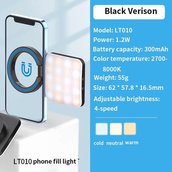 Ulanzi LT010 Mini Magsafe Selfie Flip Light Vlog Fill Light Dimmable Video Light Portable Vlog Video Mount