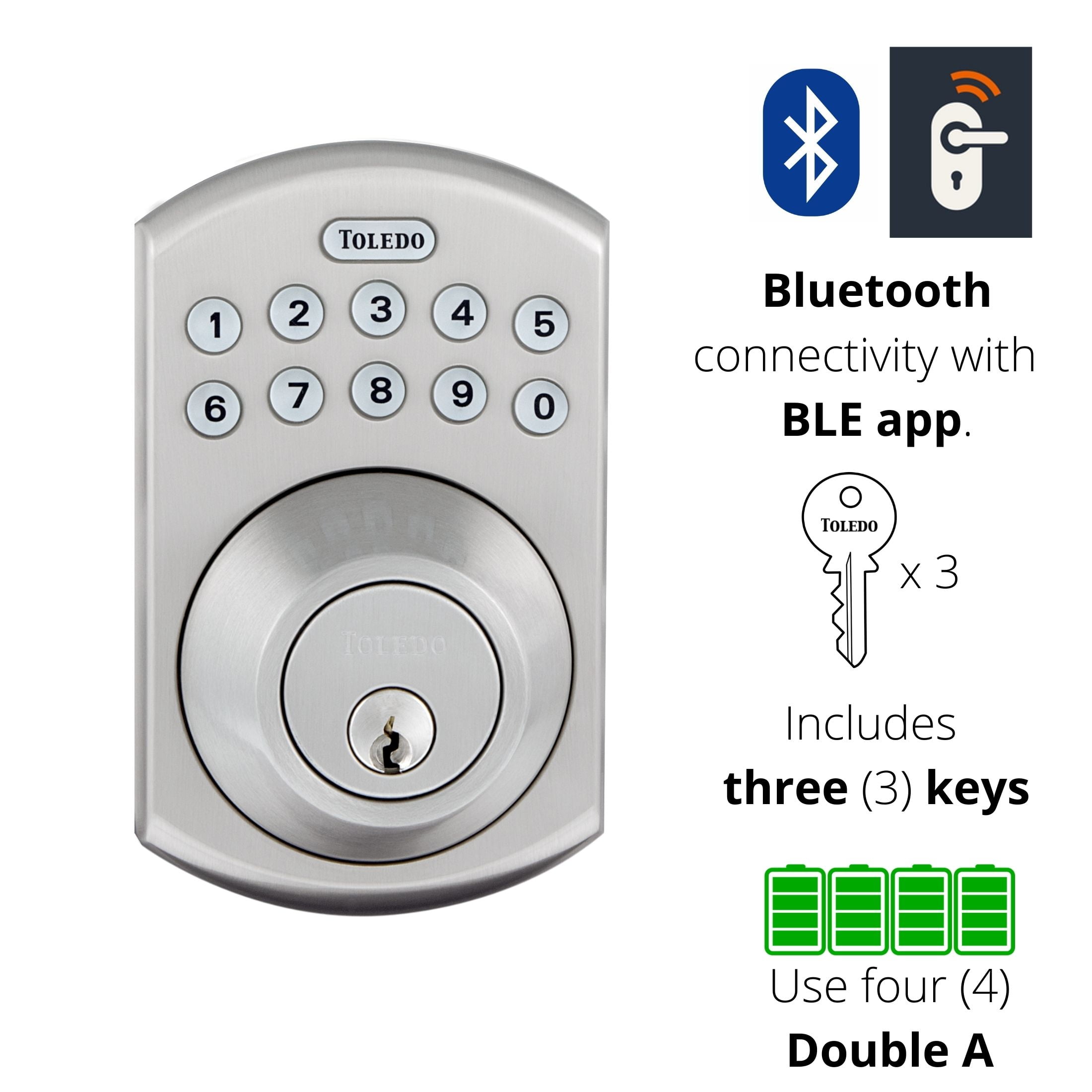 Toledo Electronic Lock with Bluetooth Access