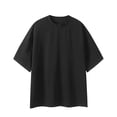 thumbnail image 2 of Xdegoge Pullover T Shirt for Men High Crewneck Half Drop Shoulder Sleeve Casual Streetwear Athletic Vibe Oversized Boxy Fit Solid Blank Minimalist Soft Summer Tops, 2 of 5