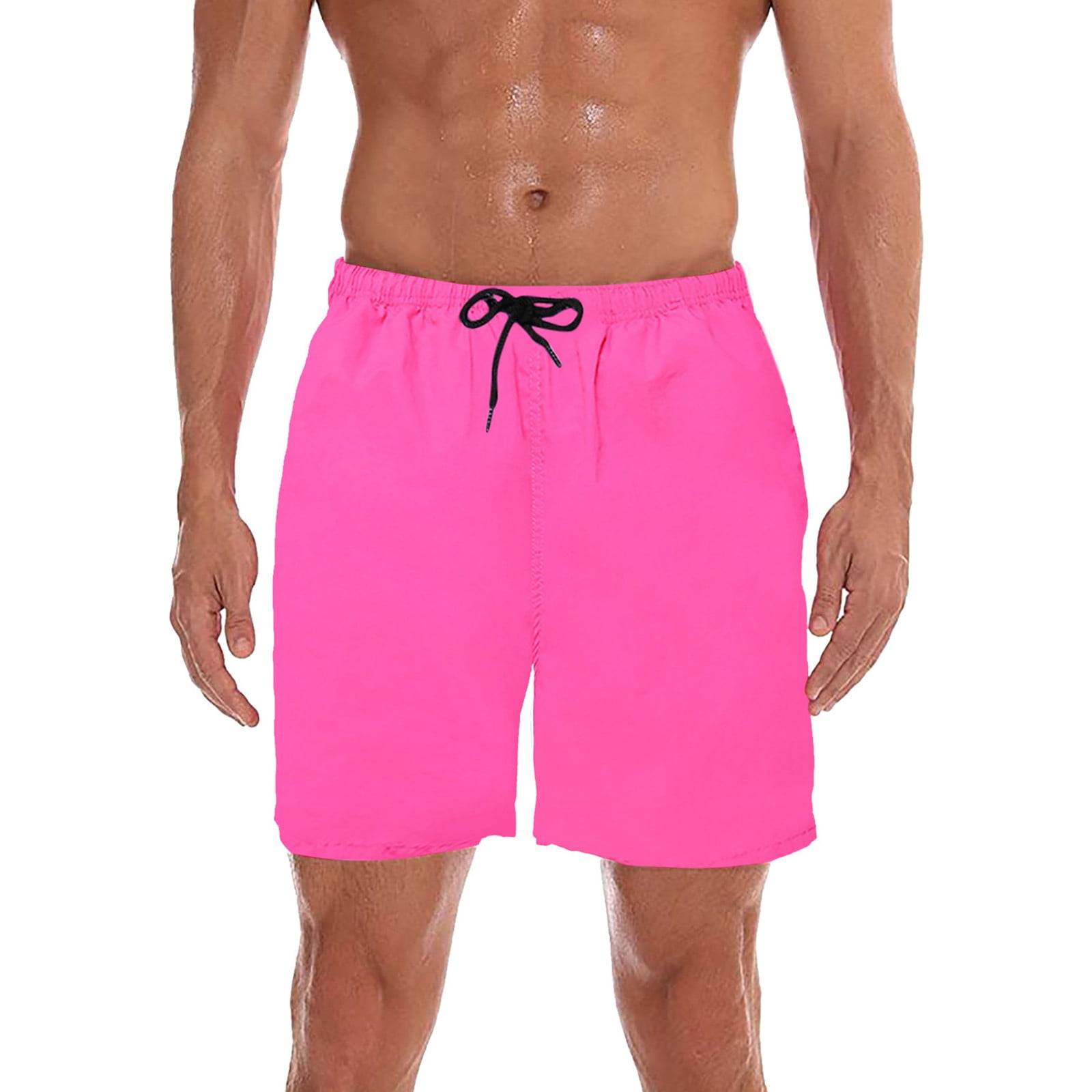 Men Swim Trunks Quick Dry Drawstring Beach Short Board Shorts with