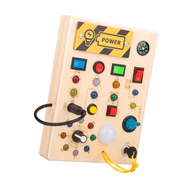 Tablero de actividades de madera con lámpara LED, tablero sensorial, juguetes educativos de aprendizaje temprano, regalos con interruptor, juguete Estilo A