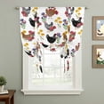 thumbnail image 2 of Farmhouse Rooster Tie Up Curtains for Windows, Balloon Window Shades, Country Watercolor Flowers Wood Grain Kitchen Window Treatments Roll Up Curtain for Basement/Nursery 52"x45", 2 of 8