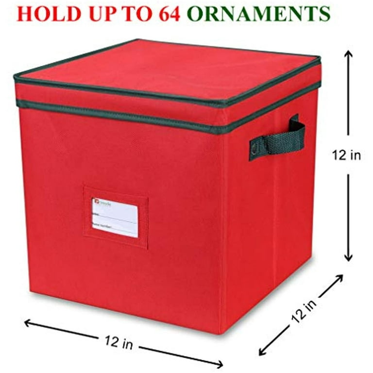 Ayieyill Premium Large Christmas Ornament Storage Box, Christmas Ornament Organizer, with Side Open, Drawer Style Trays -Keeps 72 Holiday Ornaments