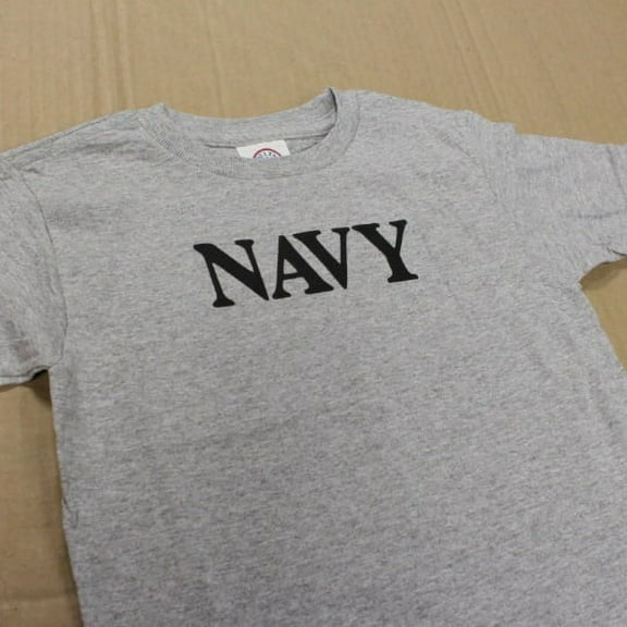 Navy Screen Print Toddler Gray Unisex T-Shirt 4T