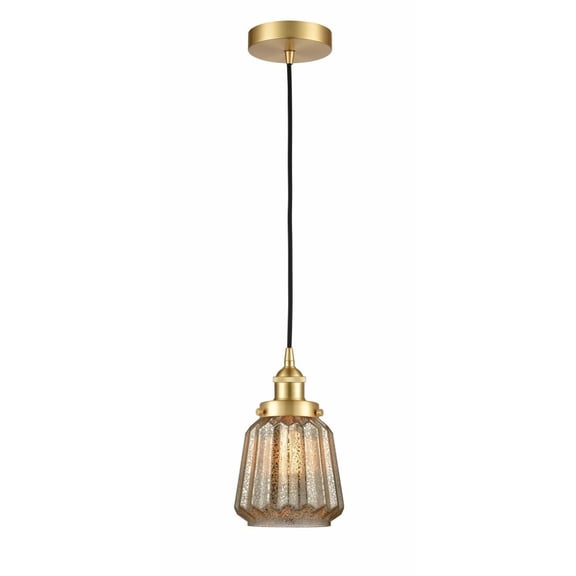 616-1PH-SG-G146-LED-Innovations Lighting-Chatham - 1 Light Mini Pendant In Art Deco Style-11 Inches Tall and 7 Inches Wide Satin Gold Mercury