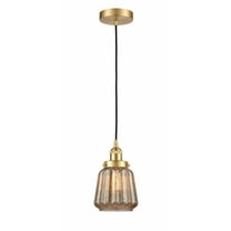 616-1PH-SG-G146-LED-Innovations Lighting-Chatham - 1 Light Mini Pendant In Art Deco Style-11 Inches Tall and 7 Inches Wide Satin Gold Mercury