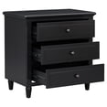 thumbnail image 6 of U_STYLE 28'' Black 3-Drawer Nightstand | Smooth Gliding Rails, Painted MDF &amp; Rubber Wood Legs | Minimalist Bedside Cabinet for Bedroom, Living Room, Office, 6 of 13