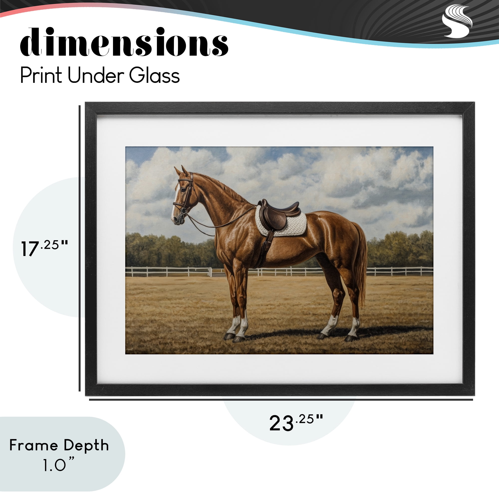 Stupell Industries Saddled Up Chestnut Horse Black Framed Print Under Glass, design by Petal Prints Design
