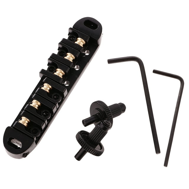 Puente de silla de montar con llave de espárragos para guitarra Negro Yuyangstore SILLA DE RODILLO DE LATÓN