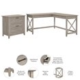 thumbnail image 3 of Pemberly Row 60W L Shaped Desk with File Cabinet in Washed Gray, 3 of 9