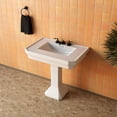 thumbnail image 2 of White Large Vitreous Victorian Pedestal Sink w/Widespread Black Belle Faucet Bathroom Sink Tap| Renovators Supply, 2 of 6