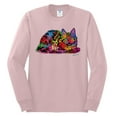 thumbnail image 2 of Wild Bobby, Colorful Rainbow Cat Animal Lover Mens Long Sleeve Shirt, Light Pink, Medium, 2 of 3