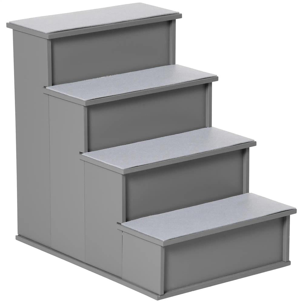 Topcobe Pet Stairs, Small Dog Steps for Couch Bed with Cushioned Removable Covering, 15.75" x 23.25" x 21.25", Dog Steps for Bed, Indoor Pet Steps & Furniture, Gray