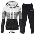 thumbnail image 1 of Ensemble de Survêtement Décontracté pour Femmes, Ensemble Deux Pièces, Sweat à Capuche (Blanc, 4TG), 1 of 4