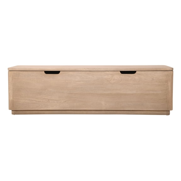 Argyle Storage Bench/Cocktail Table in Modern Light Ash Ivory Finish on Reclaimed Solid Wood