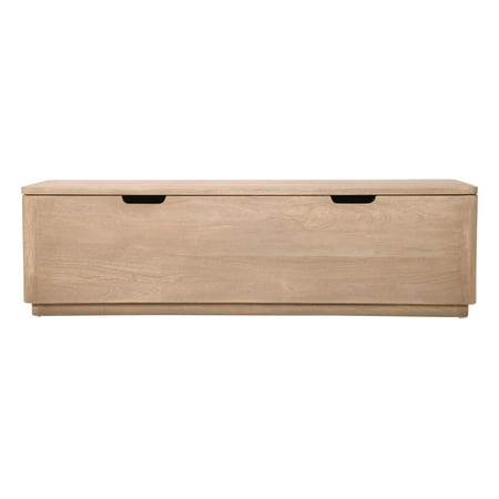 Argyle Storage Bench/Cocktail Table in Modern Light Ash Ivory Finish on Reclaimed Solid Wood