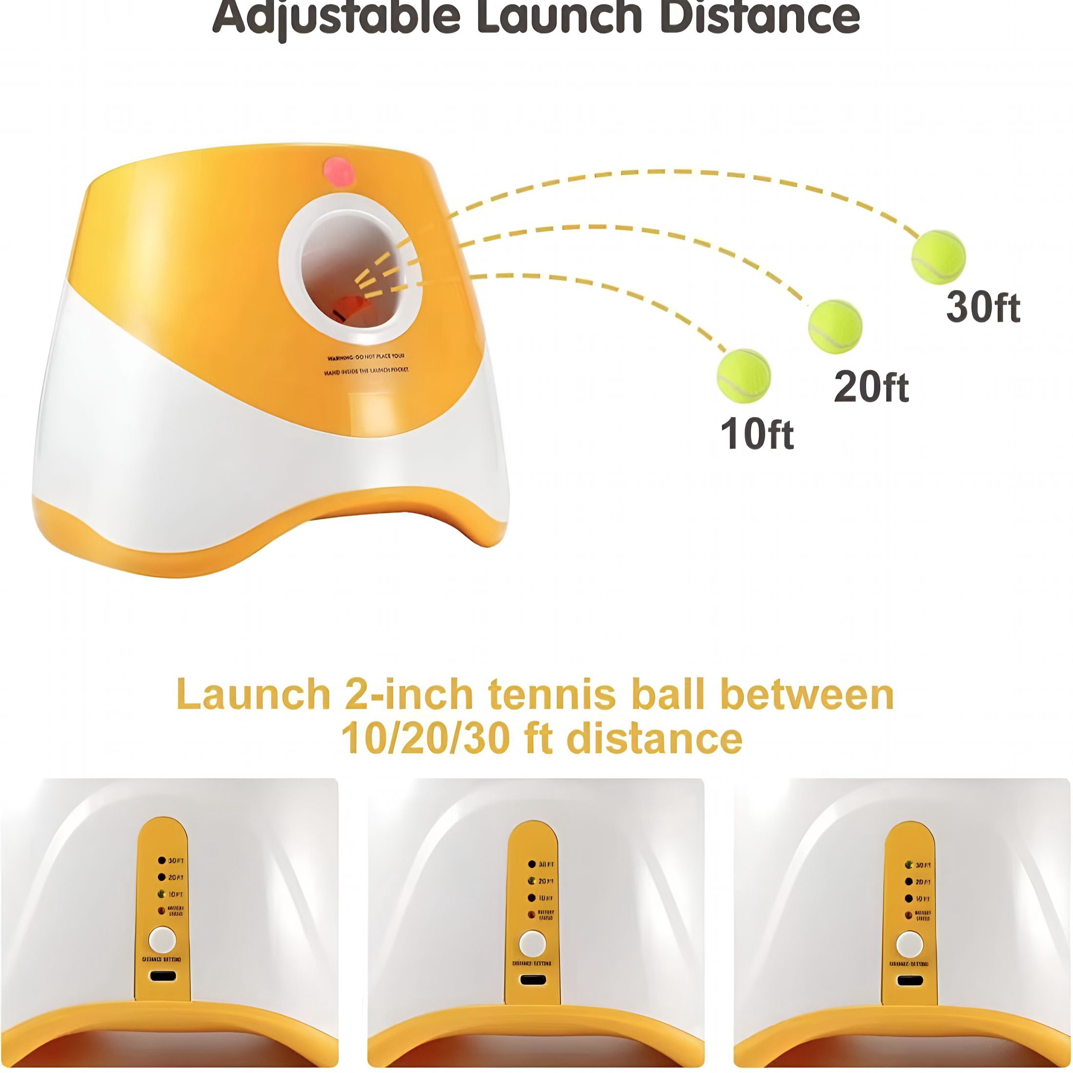 BESTSKY Automatic Dog Ball Launcher, Dog Ball Thrower with 3 Launching Distance, Interactive Dog Toys for Small Medium Dogs Indoor Outdoor, 3 Mini Tennis Balls (2 inch) Included, Light Green Color