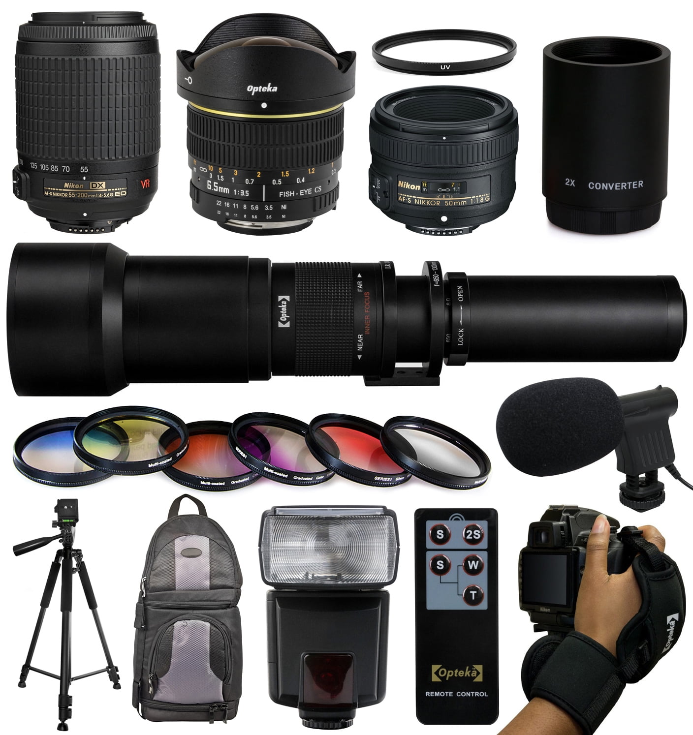 Extreme Lens Bundle + Accessories for Nikon DF D7200 D7100 D7000 D5500