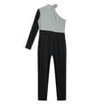 thumbnail image 6 of TiaoBug Kids Girls Long Sleeve Full Body Unitard Colorblock Dance Ballet Gymnastics Leotard Bodysuit Gray 14, 6 of 7