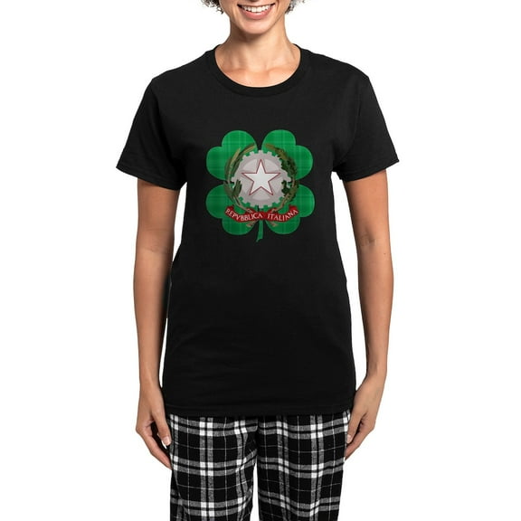 CafePress - Irish Italian Heritage Women's Dark Pajamas - Women's Short Sleeve Print T-Shirt and Pants Dark Cotton Pajama Set
