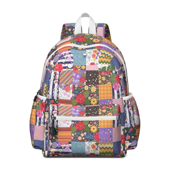 Pioneer Flower Backpack for School,Cute School Bag,Schoolbag with Adjustable Shoulder Straps & Padded Back,13.4"x11"x4.7"