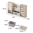 thumbnail image 3 of MONTARY Kids Toy Storage Organizer w/ 8 Removable Toy Bins, 4-Tier Bookshelf, and 2 Cabinet Storage, Grey and Ivory, 3 of 9