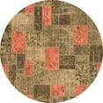thumbnail image 1 of Ahgly Company Indoor Round Patchwork Brown Transitional Area Rugs, 3' Round, 1 of 4