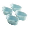 Rachael Ray Ceramics Oval Dipping Cups, 4-Piece, Light Blue