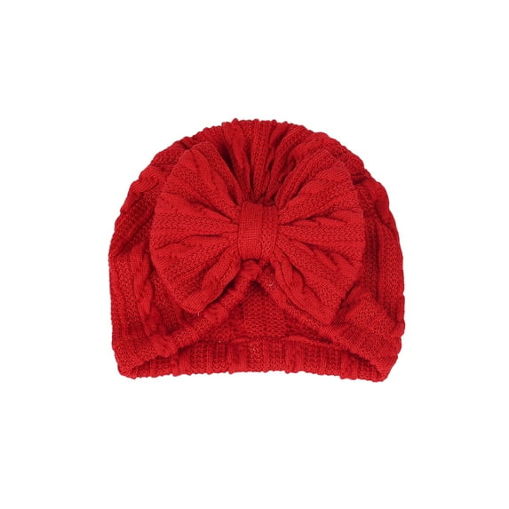 Gureui Toddler Infant Baby Girls Bow Hat with Solid Color, High Elasticity Casual Newborn Soft Head Wraps Turban Accessory