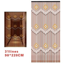 31 Lines Wooden Beaded Doorway Curtain Door Beads Hanging Closet Curtain Beads