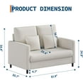 thumbnail image 3 of IDEALHOUSE Beige Sofa Bed, 51 Inch Small Loveseat, Teddy Fabric Mini Couch, Chaise Lounge Option, Versatile, Tool-Free Assembly, for Bedroom, 3 of 8