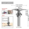 thumbnail image 1 of MYG 1/2 Shank Wood Wall Cabinet R50 Arc Bending Cutter Router Bits Woodworking Tool, 1 of 5