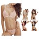 thumbnail image 4 of Conjunto De Bragas De Cintura Baja con Sujetador De Encaje Triangular para Mujer Conjunto De Lencería Bralette Elegante De Moda para Viajes A Casa Rosa M, 4 of 6