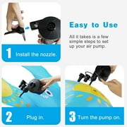 Rybozen Electric Air Pump for Inflatables,Portable Quick-Fill Air Pump with 3 Nozzles,110-120V, Inflator & Deflator