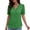 Green, variant on Womens Summer Tops Stylish Plus Size Ruffle Puff Sleeve Lace Neck Short Sleeve Solid Casual T-shirt Blouse
