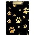 thumbnail image 1 of FMSHPON Dog Gold Paw Prints Clipboard Hardboard Wood Nursing Clip Board and Pull for Standard A4 Letter 13x9 inches, 1 of 7