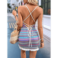thumbnail image 4 of Women Suspender Maxi Dress Sqaure Neck Backless Sleeveless High Waist Summer Ethnic Dresses Blue M, 4 of 7