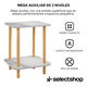 thumbnail image 2 of Mesa Centro Minimalista Madera Lateral Doble Repisa 40cm Blanco Marmoleado, 2 of 5