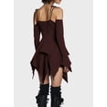 thumbnail image 5 of Osfvolr Women'S Halloween Costumes Off-Shoulder Butterfly Fairy Cosplay Party Handkerchief Flowy Midi Dress Chocolate Color S, 5 of 6