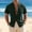 Green, variant on Men's Solid Color Short Sleeve Stand Collar Button Cardigan, Casual Beach Shirt, Lightweight Crinkle Fabric Top for Resort Wear, Vacation and Warm Weather Outings White L