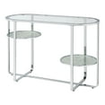 thumbnail image 3 of Furniture of America Jolle 2-Shelf Waterfall Pattern Glass Top and Chrome Sofa Table, 3 of 7
