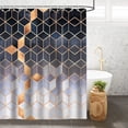 thumbnail image 4 of Cortina de Ducha 180 x 180 cm Cortinas de Ducha Geométricas de Mármol Gris Tela de Poliéster Impermeable Antimoho Cortina de Baño Lavable para Baño con 12 Anillas de Cortina de Ducha, 4 of 7