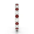thumbnail image 2 of Silver Garnet Ring, Full Eternity Band Round 3mm Garnet Gemstone 925 Sterling Silver Women Wedding Ring, Alternate Style Stackable Ring_12, 2 of 5