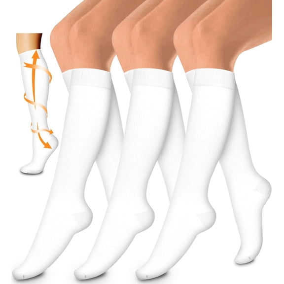 Jinswick 3 Pairs Compression Sock for Women and Men Circulation -Best for Running,Nursing,Athletic Sports