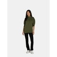 thumbnail image 4 of Time and Tru Women's Mock Neck Sweatshirt with Button Placket, Sizes XS-XXXL, 4 of 5