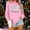 Pink-1, variant on Women Merry Christmas Sweatshirts Plaid Letter Print Crewneck Tunic Tops Long Sleeve Xmas Holiday Party Pullover