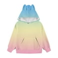 thumbnail image 7 of MKOSPLRT Oversized Hoodies for Kids Girls Boys 3-14Y Ear Hooded Gradient Sweatshirts Long Sleeve Casual Loose Pullover with Pocket, 7 of 7