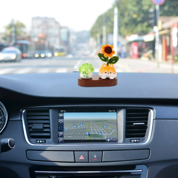 Masteelf Decorative Ornament For Cars Faux Flower Dashboard Decor Car Decoration Office Desk Ornament Flower And Animal Decor Car Decoration