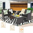 thumbnail image 4 of Gymax 8PCS Patio Rattan Furniture Set Cushioned Chair Sofa Table Turquoise, 4 of 10