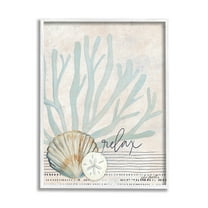 Stupell Industries Striped Sea Life Aquatic Seashells Graphic Art White Framed Art Print Wall Art, Design by Katie Doucette